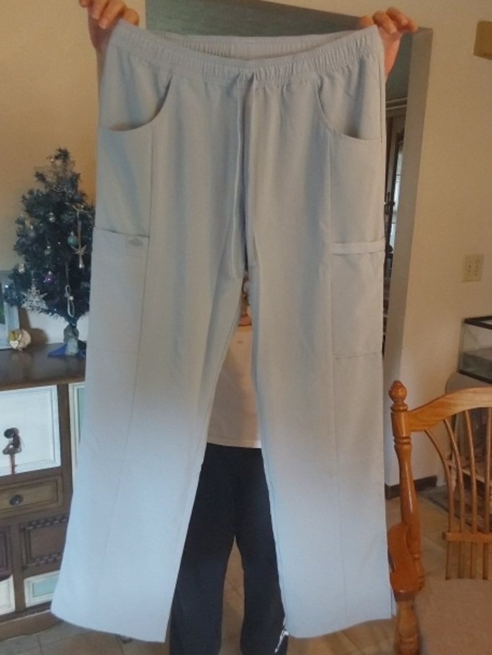 Dickies Light Gray Wide Leg Pull-On Pants with Pockets
